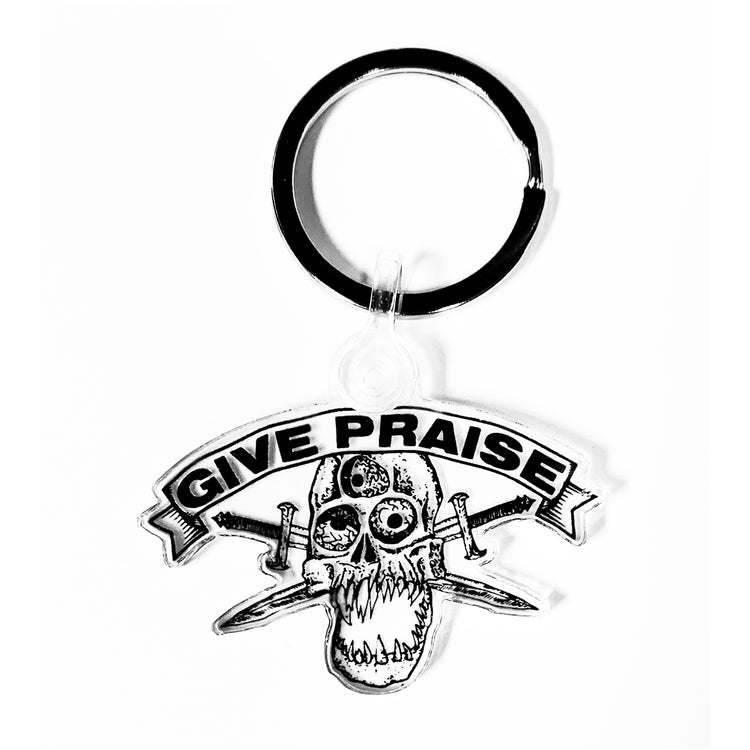 Give Praise Records "Skull Logo Keychain"